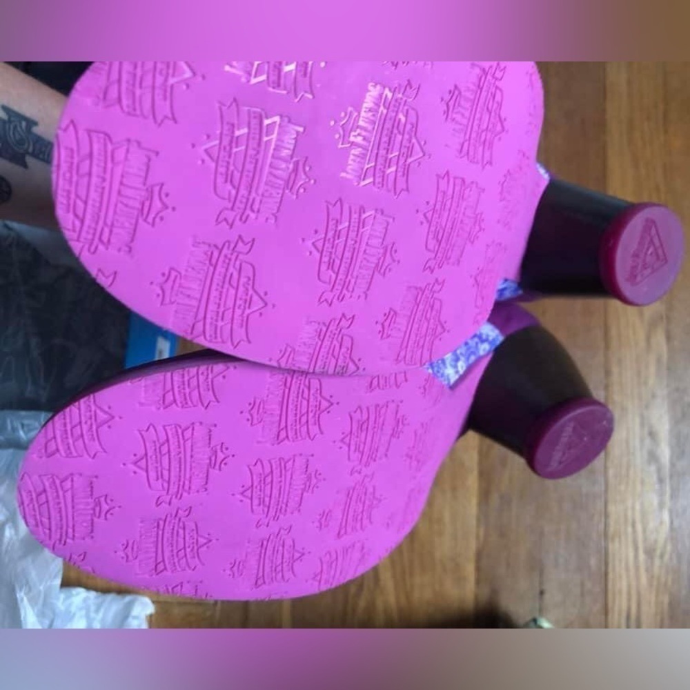 Purple and Pink Ankle Boots - Picture 4 of 8